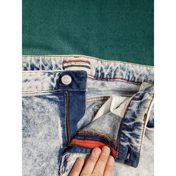 Tommy Hilfiger Jeans Size 14 Womens Blue Pants Stretch Mid Rise Fray Hem Ankle - Picture 5 of 12